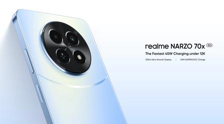 Realme Narzo 70x 5G: 120Hz IPS-skärm, MediaTek Dimensity 6100+ chip, 50MP kamera och 45W laddning för $144