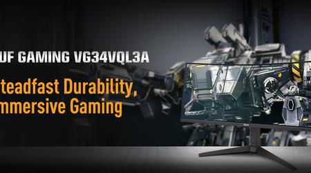 ASUS presenterar TUF Gaming VG34VQL3A böjd gamingmonitor med 180Hz bildfrekvens och 1500R krökningsradie