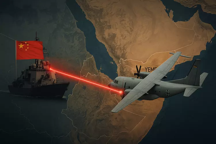 Ett kinesiskt fartyg "belyste" ett Bundeswehr-plan ...