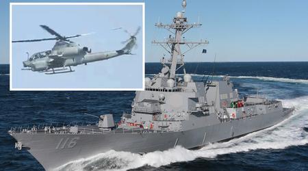 Iran hotade att skjuta ner amerikanska AH-1Z, UH-1Y och MH-60 helikoptrar som skyddar USS Thomas Hudner och andra krigsfartyg och tvinga dem att landa - USA förnekar detta