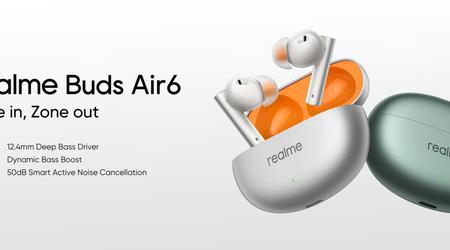 Realme Buds Air 6 med ANC, LHDC-stöd, upp till 40 timmars batteritid och ett pris på 39 USD har lanserats utanför Kina
