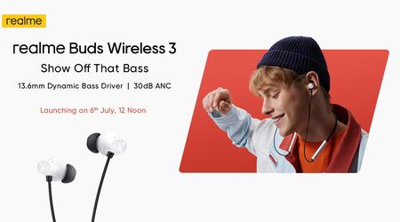 realme presenterar Buds Wireless 3-hörlurar med ANC och Spatial Audio för under 40 USD den 6 juli