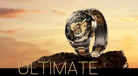 Huawei Watch Ultimate Gold Edition med boettelement i guld, safirglas och titanarmband har kommit till Europa för 2 999 euro