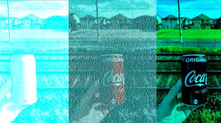 Ett foto av en Coca-Cola-burk som ser röd ut, men som bara består av svarta och blå pixlar, delas på sociala medier, hur fungerar det?