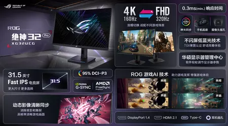 Asus presenterar ROG Strix XG32UCG och XG248Q5G-P monitorer med upp till 610Hz och FreeSync och G-Sync stöd