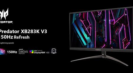 Acer Predator XB283K V3 - 4K-spelmonitor med 150Hz uppdateringsfrekvens och HDMI 2.1 till ett pris av $ 500