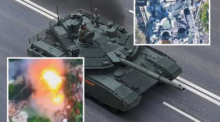 En ukrainsk drönare träffade en rysk moderniserad T-90M stridsvagn värd flera miljoner dollar med en granat i luckan