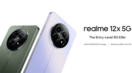 Realme 12x 5G med 120Hz LCD, Dimensity 6100+ chip, IP54-skydd och 45W laddning har premiärvisats utanför Kina