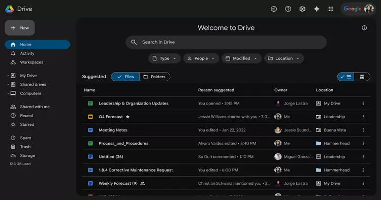 Google Drive har ett mörkt läge: ...