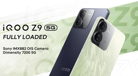 iQOO Z9 5G: 120 Hz AMOLED-skärm, MediaTek Dimensity 7200-chip, IP54-skydd och 5000 mAh-batteri med 44 W laddning för 240 USD