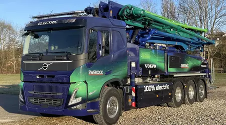 Volvo och Putzmeister har avslöjat en 100 % elektrisk betongpumptruck