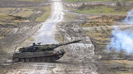 Leopard 2A6 i Ukraina vinner striden mot två ryska T-80BV stridsvagnar