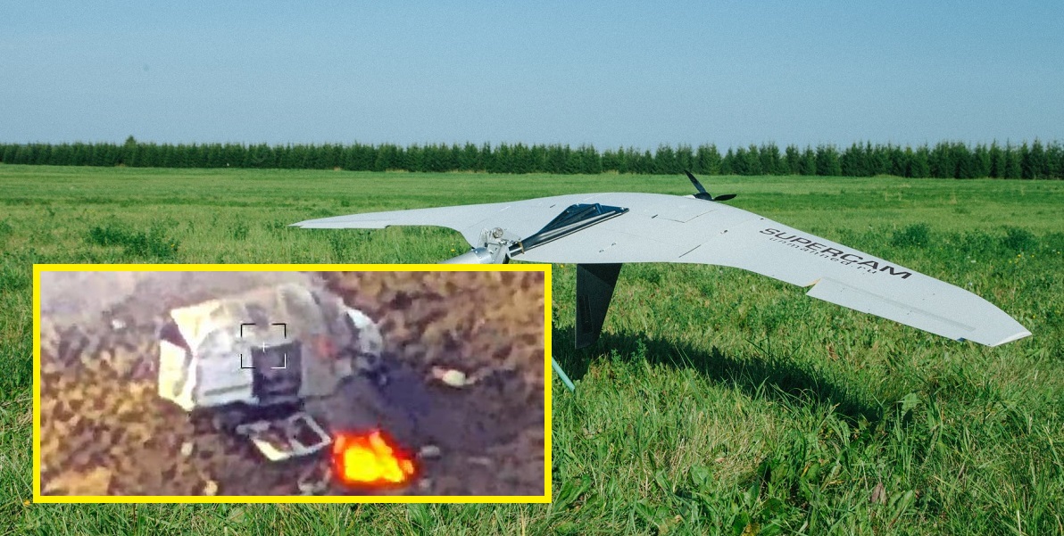 Den ukrainska SHARK-drönaren hjälpte det amerikanska HIMARS-robotsystemet att förstöra en rysk SuperCam S350 UAV-besättning med ett kontrollcenter under förberedelserna för uppskjutning
