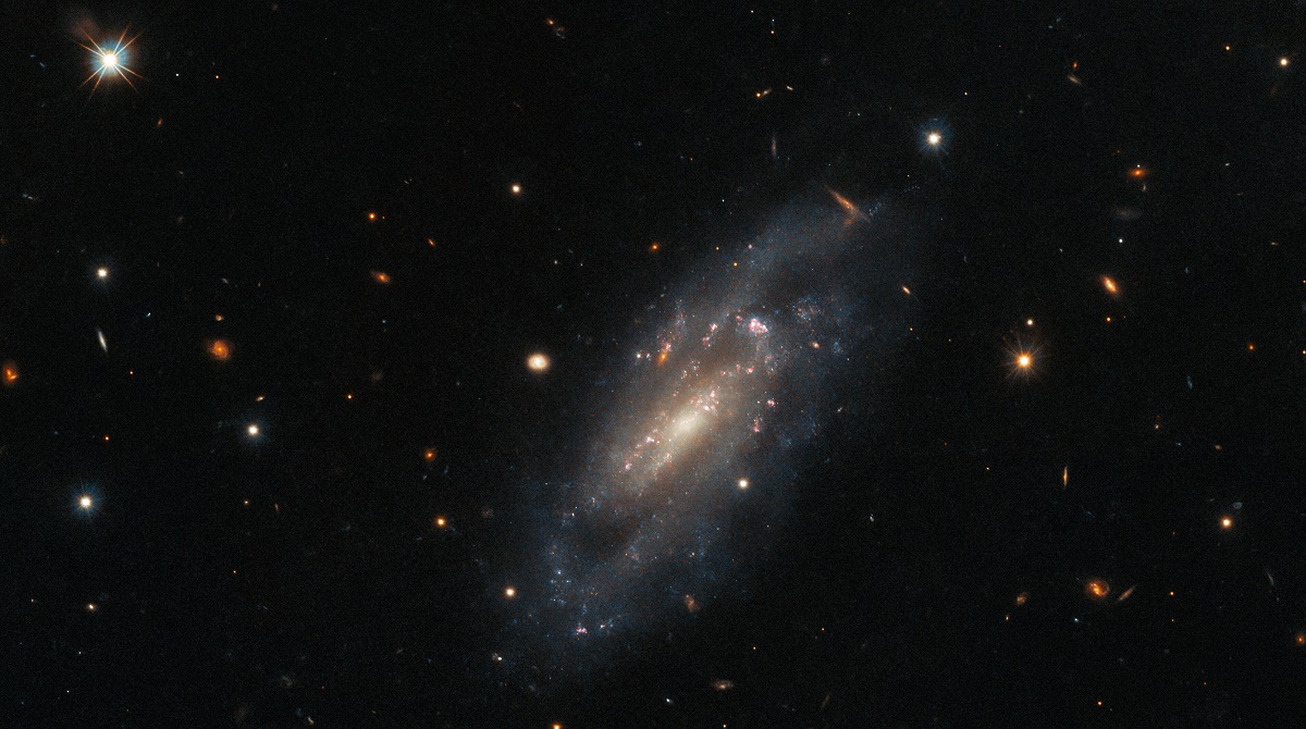 Hubble har tagit ett fotografi av en avlägsen galax i konstellationen Pegasus som lyckades överleva en ofattbart kraftfull stjärnexplosion