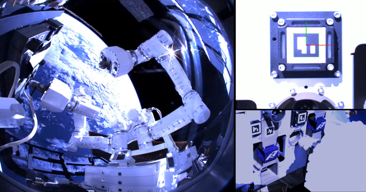 Gitai: Robot i rymden installerar panel utanför ISS, den internationella rymdstationen