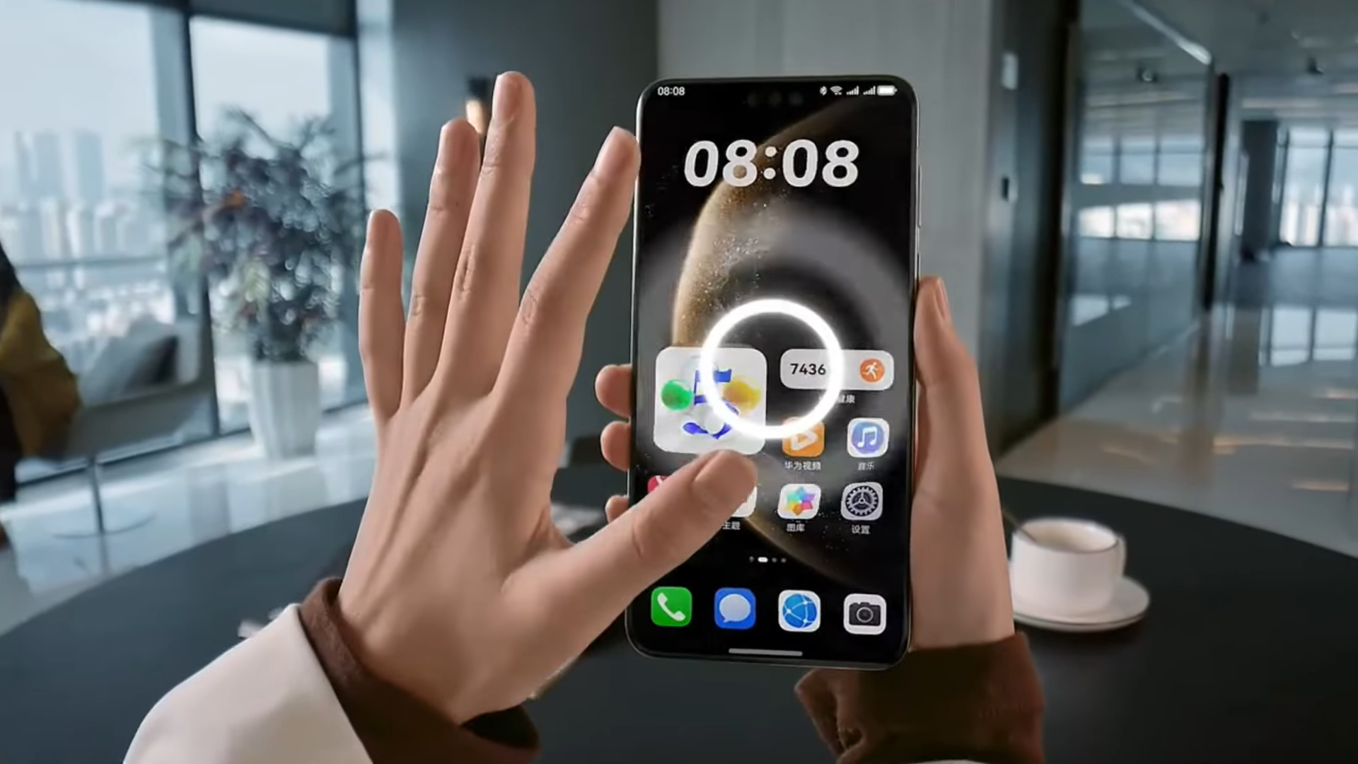 Huawei demonstrates file transfer between devices using hand gesture