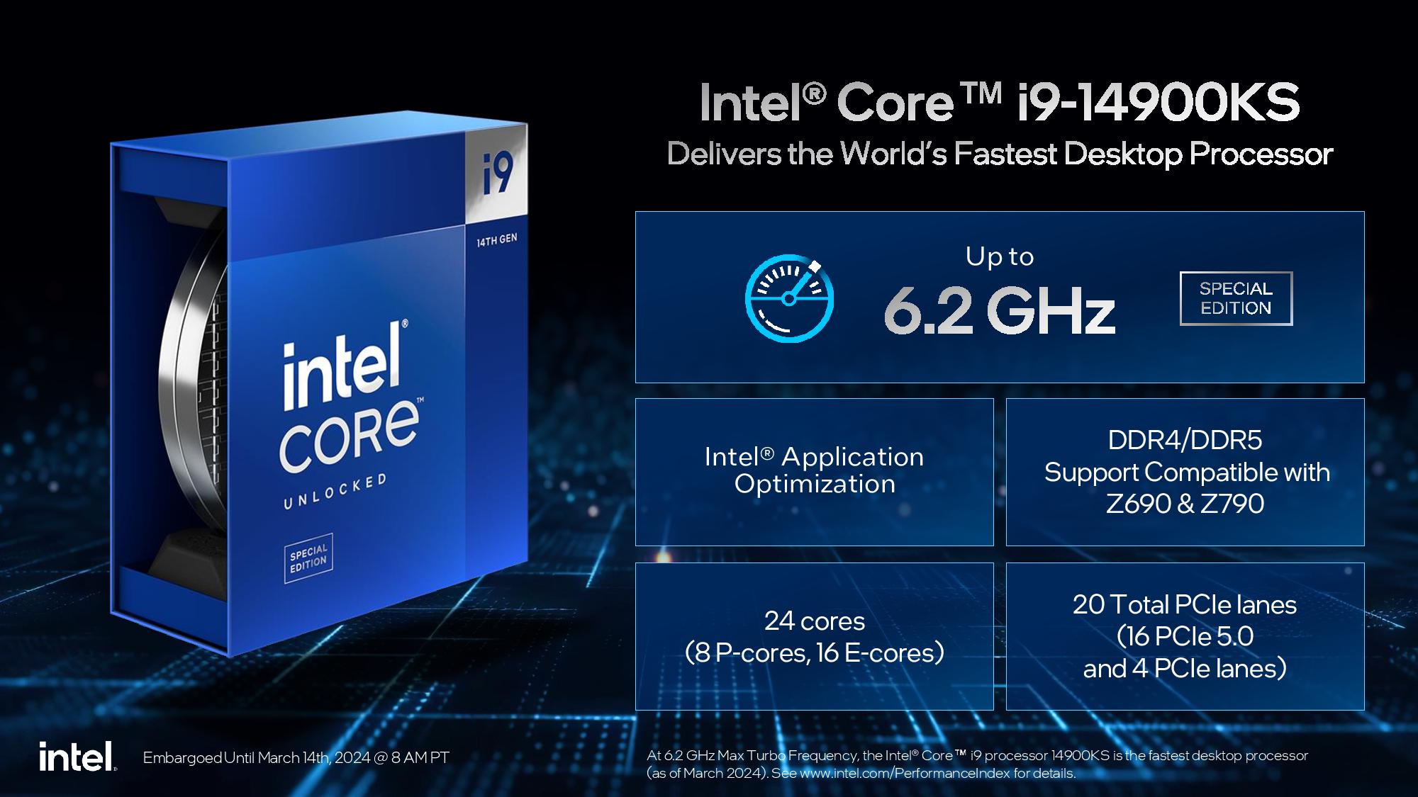 Kapplöpningen om megahertz fortsätter: Intel Core i9-14900KS uppnår 6,2 GHz kraft direkt ur lådan