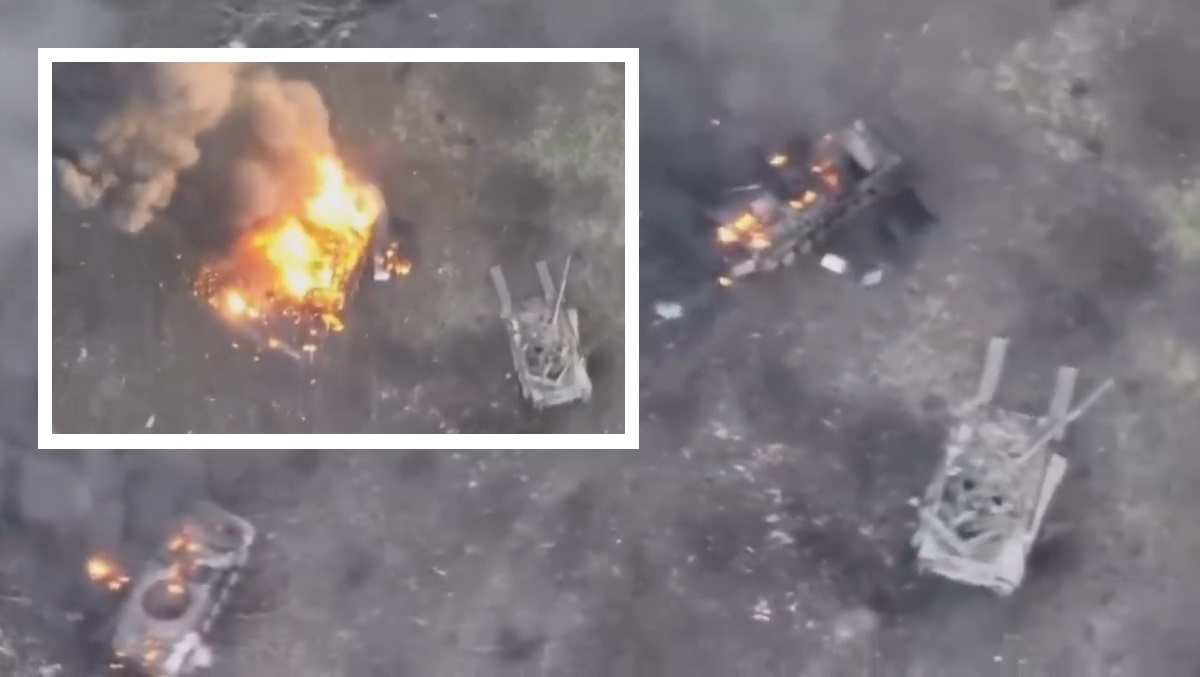 Ukrainska styrkor förstörde två ryska T-80BV stridsvagnar och två infanterifordon i ett enda slag