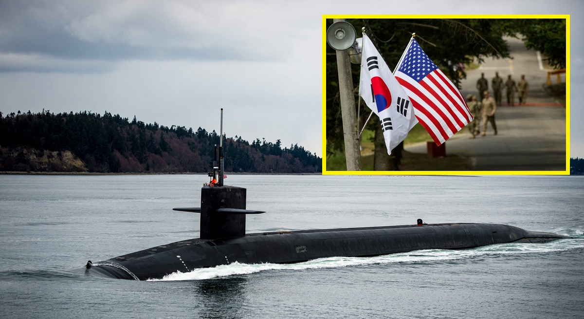 USS Kentucky (SSBN-737) är den första amerikanska atomdrivna ubåten på 42 år, som kan bära Trident II (D5) kärnvapenmissiler, att anlända till Republiken Korea
