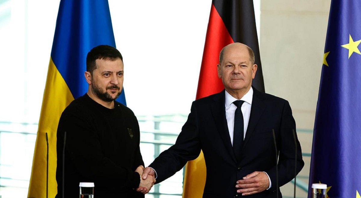 Foto av mötet: Zelensky och Scholz visar enighet