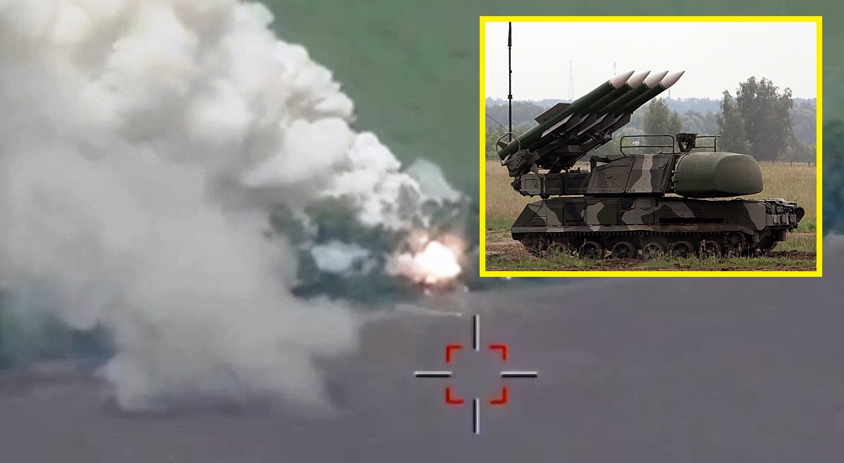 Ukrainas väpnade styrkor förstör ryskt Buk-M1-2 luftvärnsrobotsystem