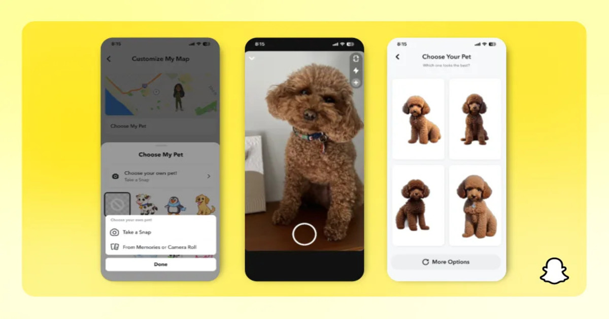 Ny Snapchat-funktion: AI-bitmoji visar ditt husdjur