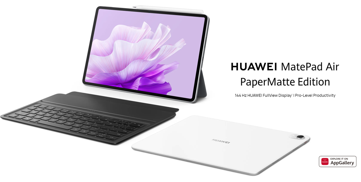 Huawei MatePad Air PaperMatte Edition - Snapdragon 888, 144Hz 2.8K IPS-skärm och stöd för M-Pencil 2 för 649 euro