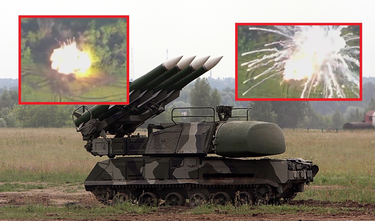 Ukrainas väpnade styrkor visar bilder från spektakulär förstörelse av det ryska Buk M1-2 luftvärnsrobotsystemet