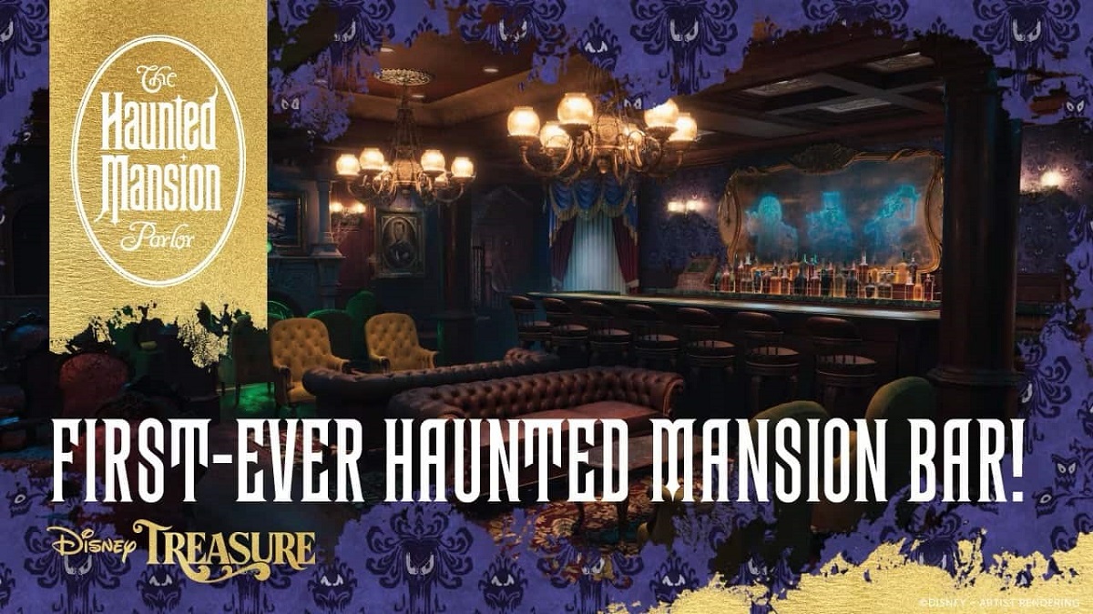 Disney tillkännager öppnandet av en bar baserad på kultfilmen Haunted Mansion på sitt kryssningsfartyg Disney Treasure, som kommer att avgå 2024