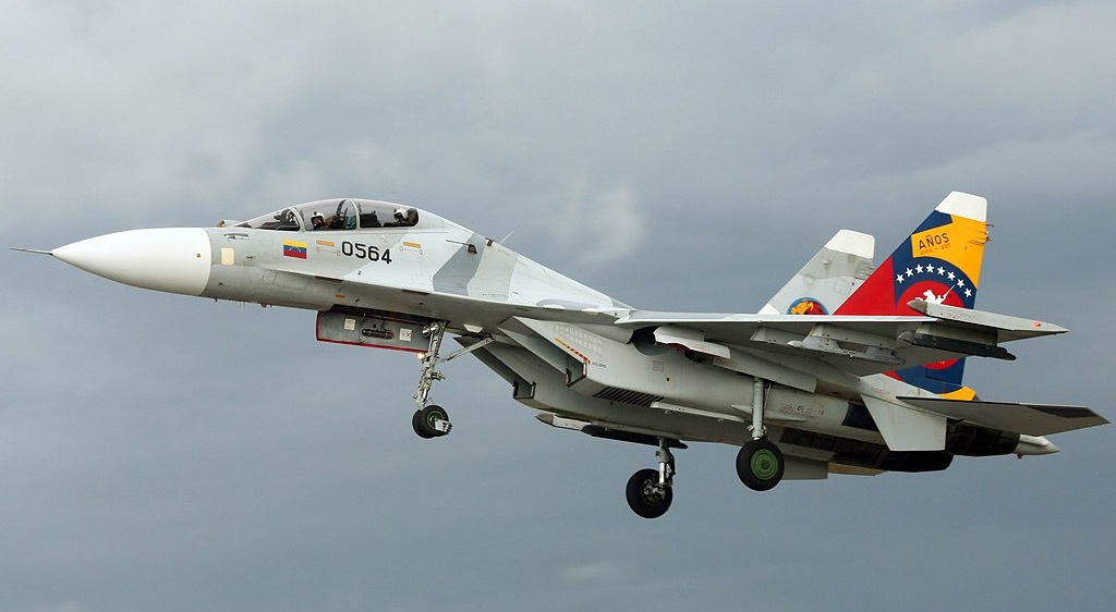 Ett rysktillverkat Su-30MK2B stridsflygplan för 40 miljoner dollar kraschade i Venezuela efter att ha kolliderat med en fågelflock