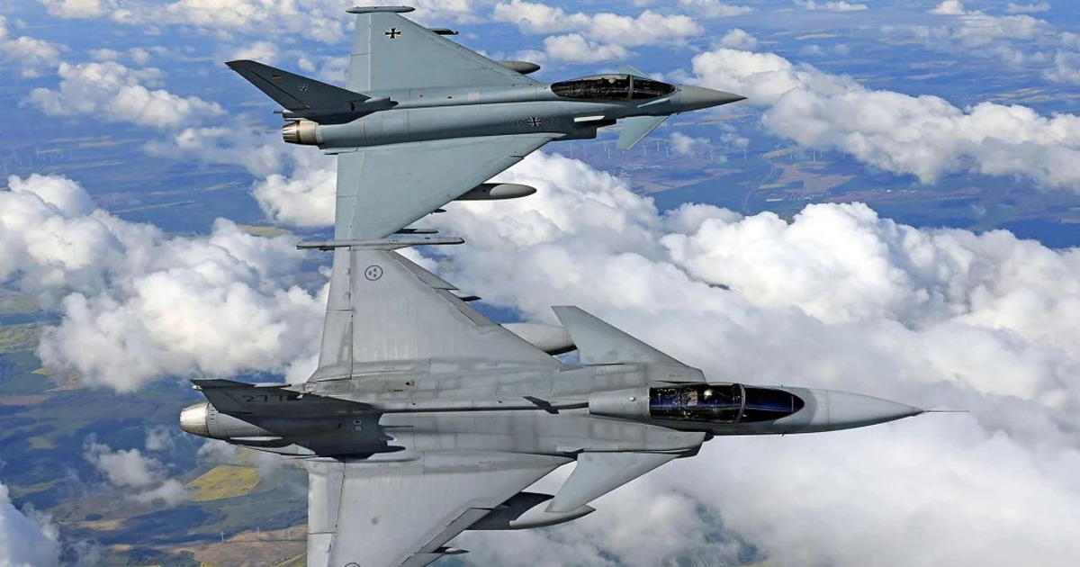 Tyska Eurofighter och svenska Gripen genomför gemensamma övningar för Nato