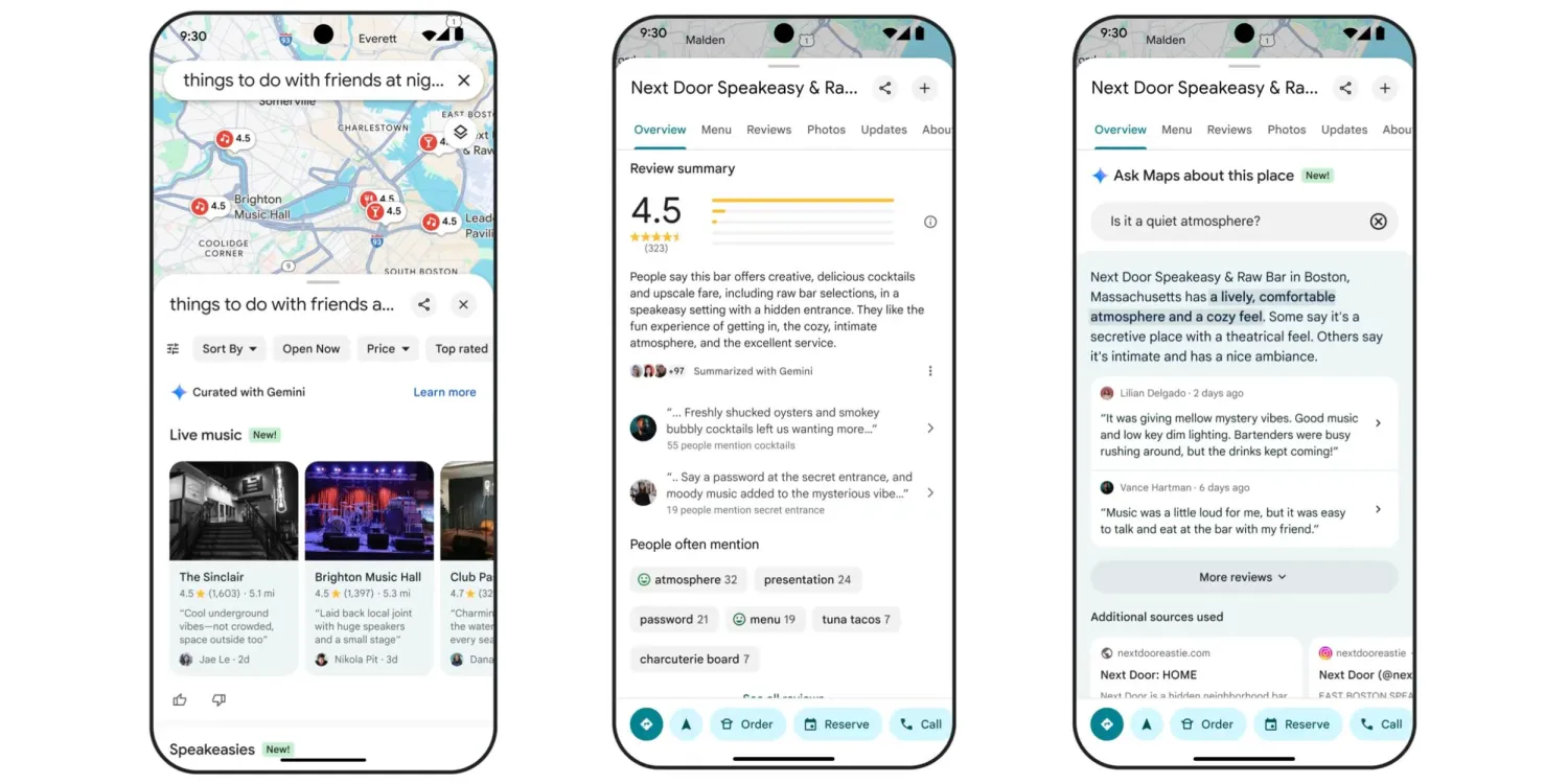 Google introducerar Gemini chatbot för Google Maps-sökning