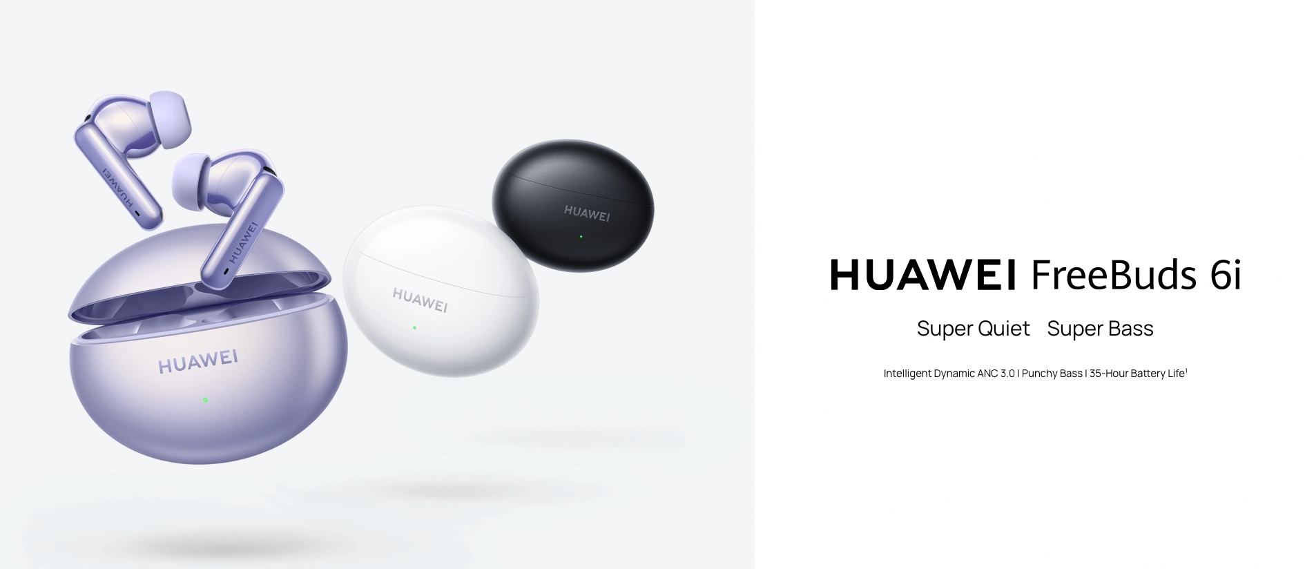 Huawei FreeBuds 6i: 11 mm drivelement, stöd för Hi-Res Audio och upp till 35 timmars batteritid