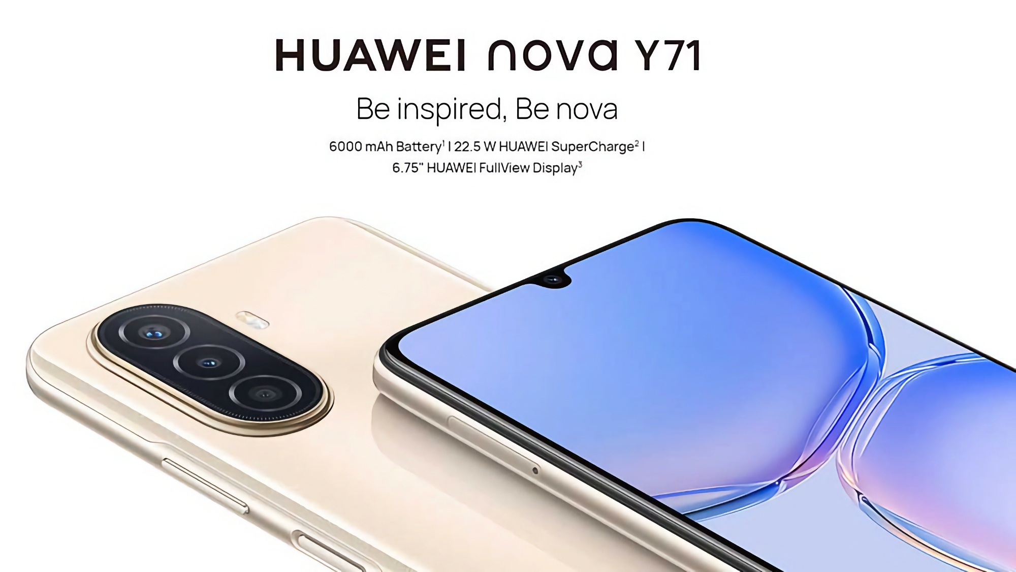 Huawei Nova Y71: 6,75-tums skärm, 48 MP kamera och 6000 mAh batteri