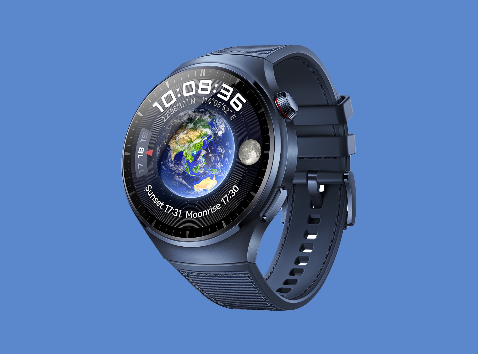 Huawei har presenterat Huawei Watch 4 Pro Ocean Blue med ett blått fodral och fisknätband