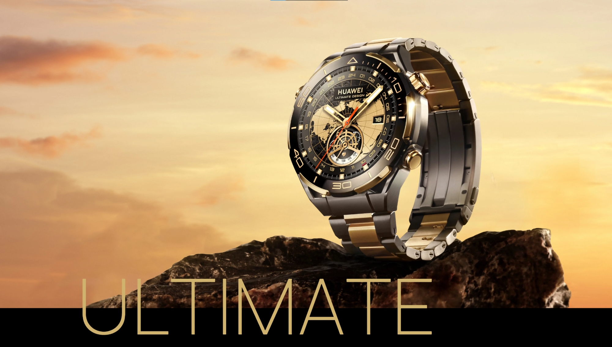 Huawei Watch Ultimate Gold Edition med boettelement i guld, safirglas och titanarmband har kommit till Europa för 2 999 euro