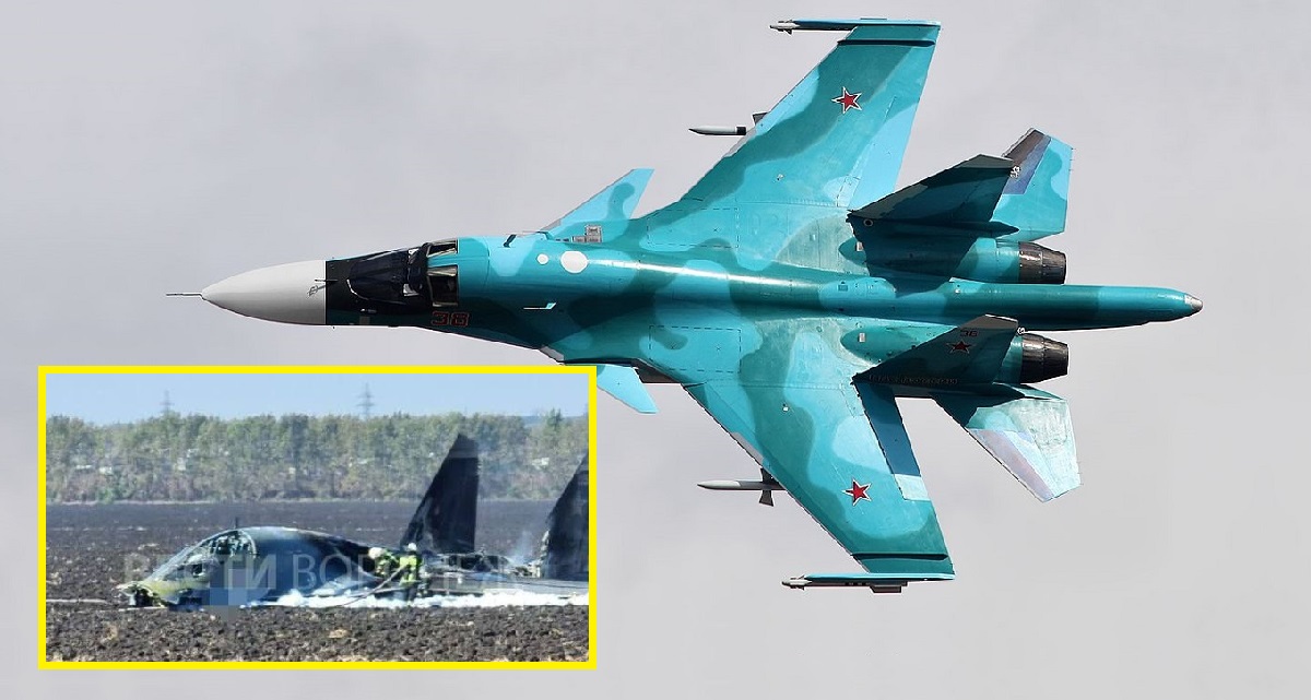 Su-34 överljudsstridsflygplan av generation 4++ värt upp till 50 miljoner USD kraschade i Ryssland
