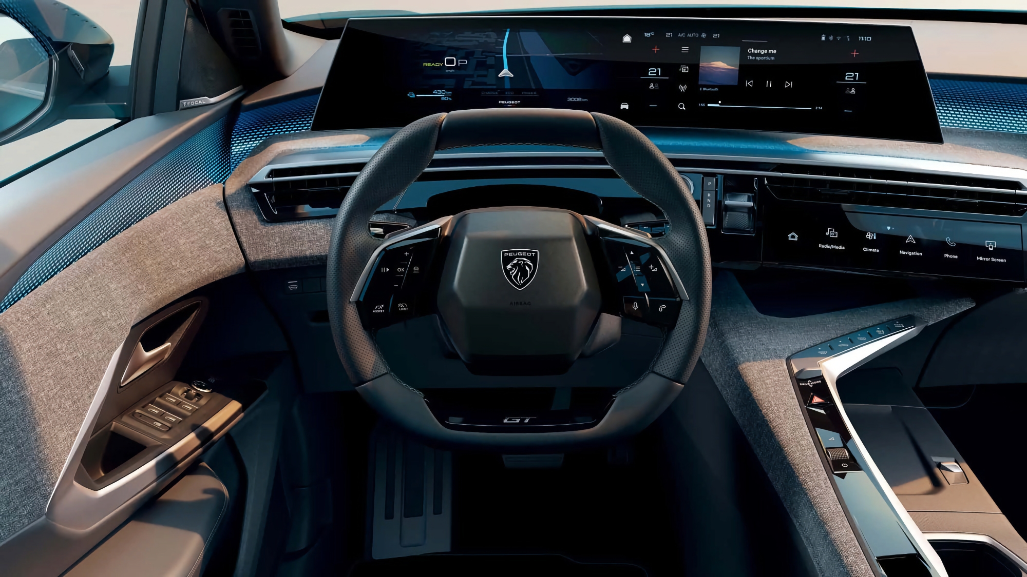 Peugeot visar upp nydesignad i-Cockpit med 21-tums böjd skärm för nya elbilen 3008