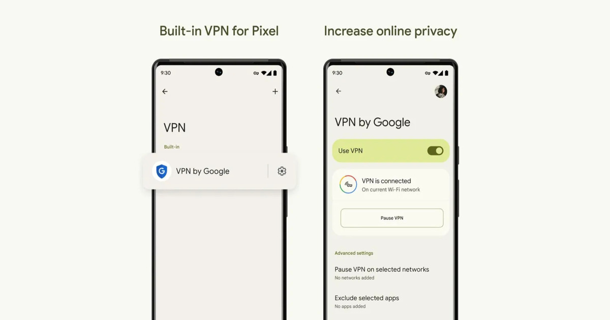 Google introducerar "Pixel VPN by Google" istället för Google One för Pixel-ägare