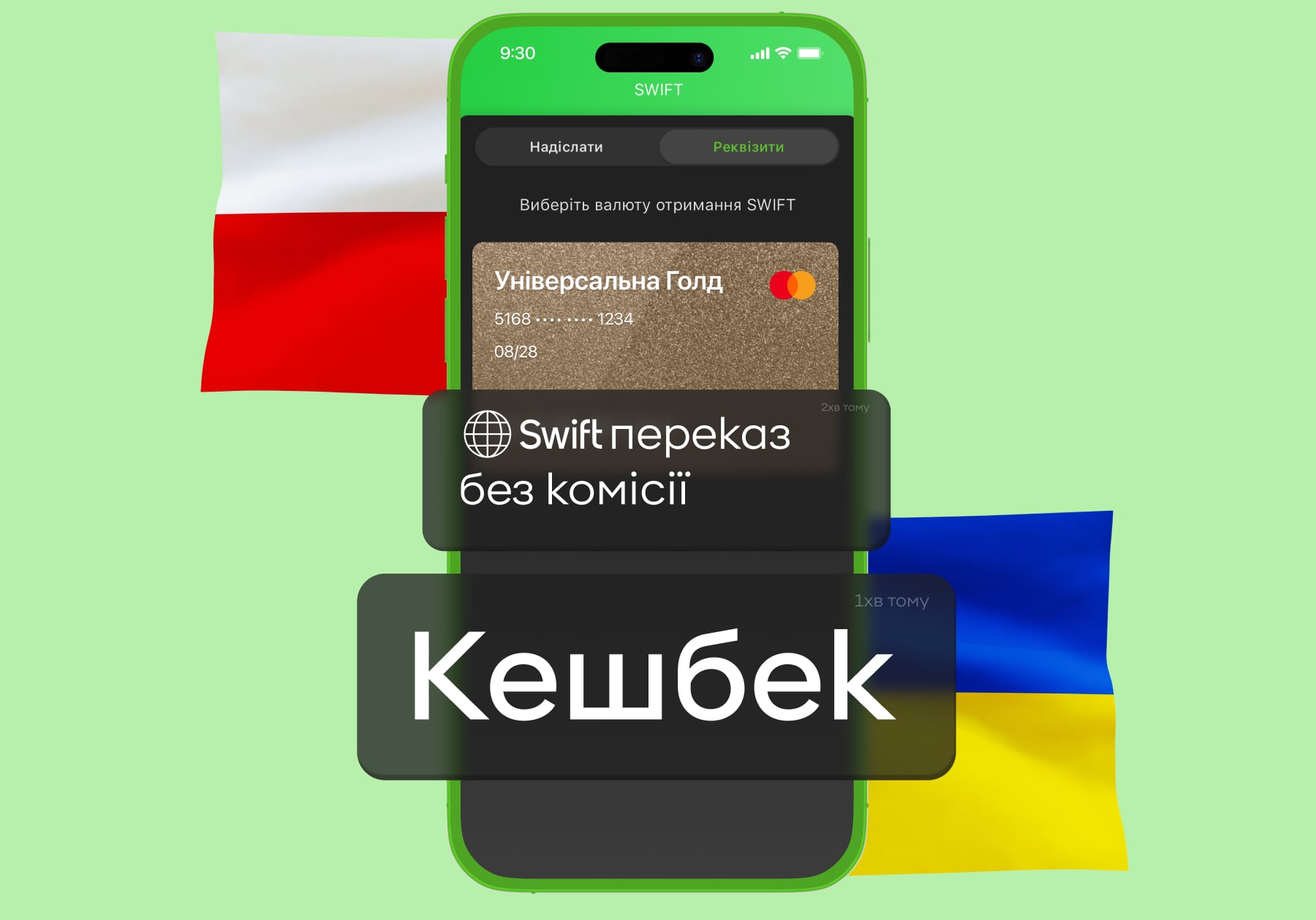 Privatbank tillsammans med Pekao S.A. erbjuder gratis SWIFT-överföringar från Polen och cashback på dem också