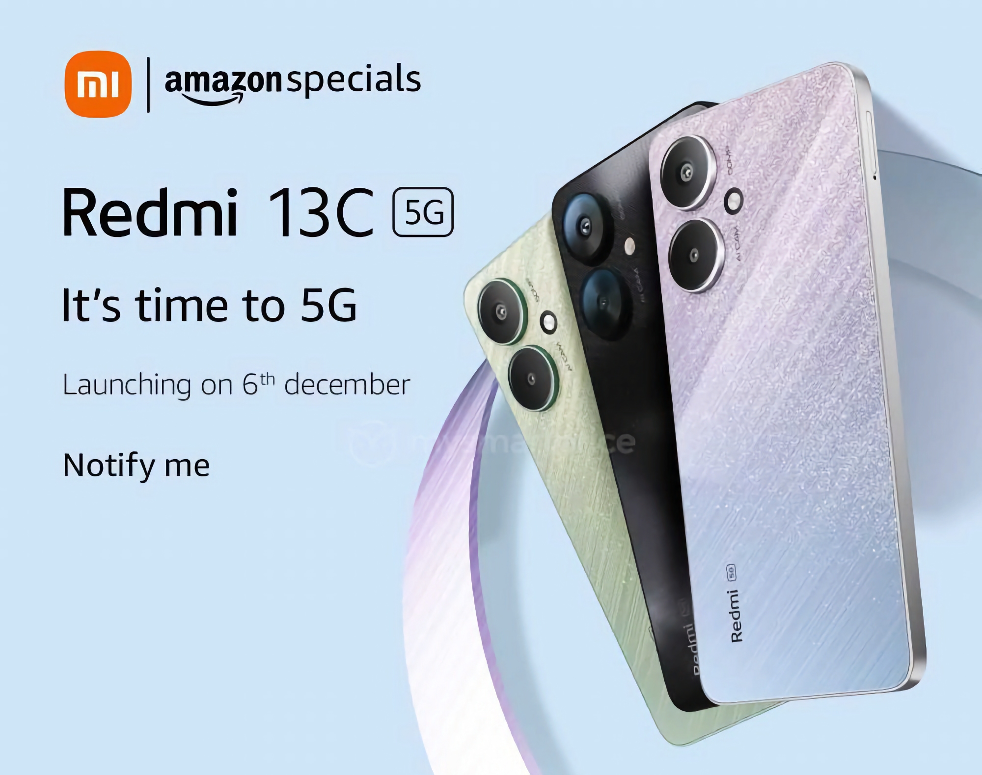 Redmi 13C 5G med MediaTek Dimensity 6100+ chip och 50 MP kamera kommer att lanseras den 6 december