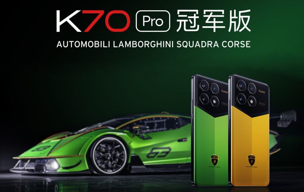 Xiaomi och Automobili Lamborghini SQUADRA CORSE har avtäckt en speciell Redmi K70 Pro Champion Edition med 1 TB lagringsutrymme