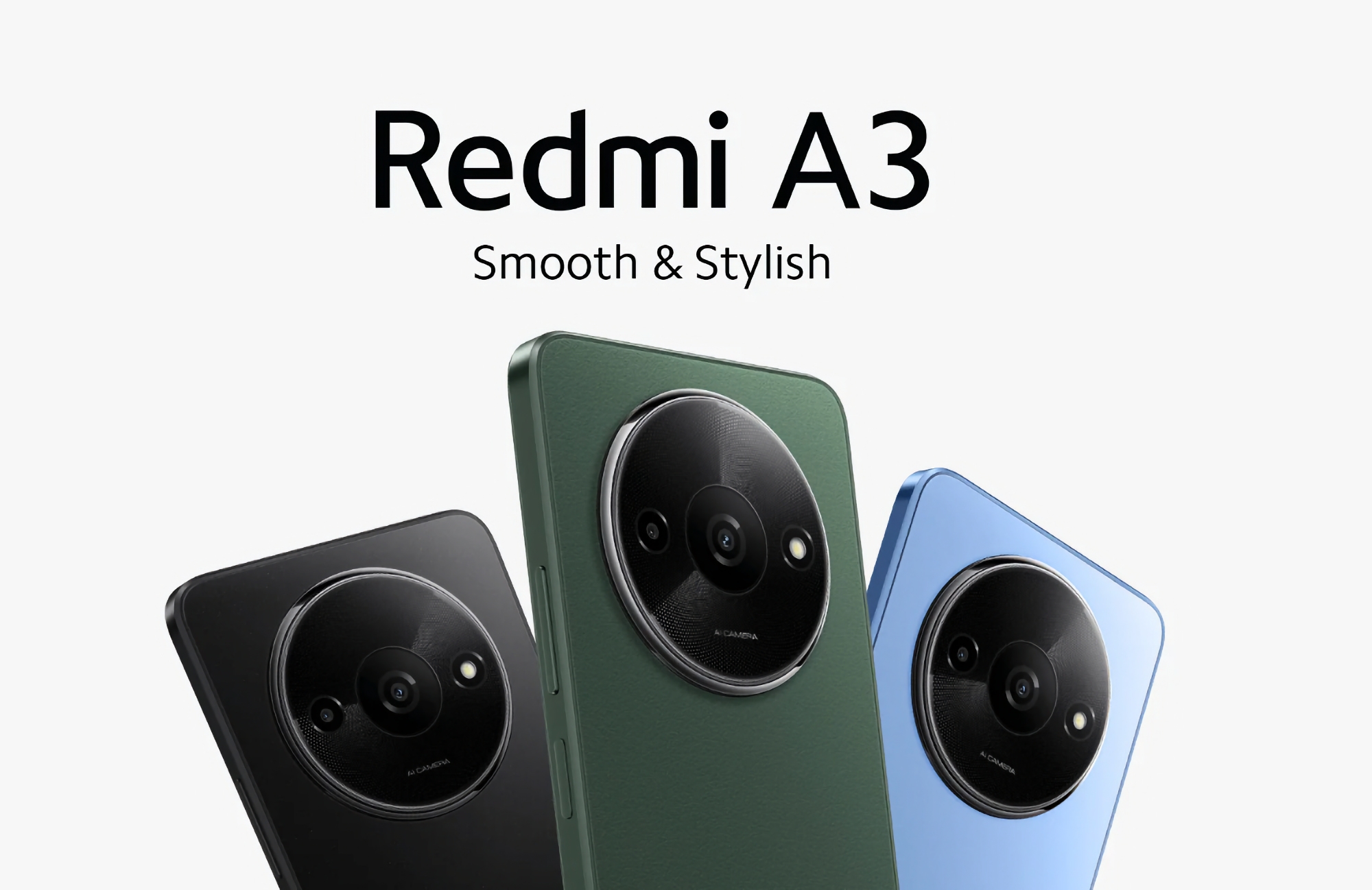 Redmi A3: 90Hz-skärm, MediaTek Helio G36-chip, dubbel kamera och 5000mAh-batteri för $90