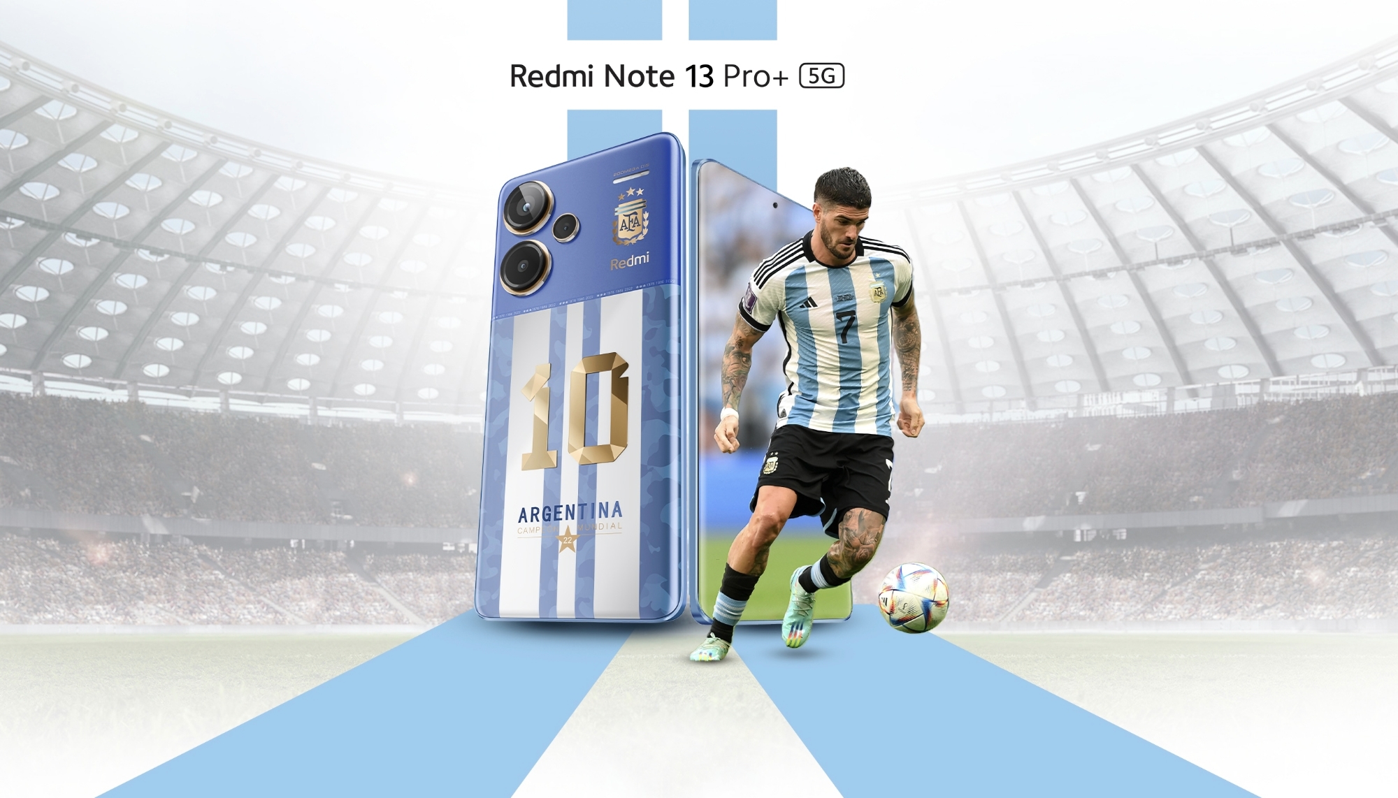 Xiaomi presenterade Redmi Note 13 Pro+ World Champions Edition: en smartphone för fans av Argentinas fotbollslandslag