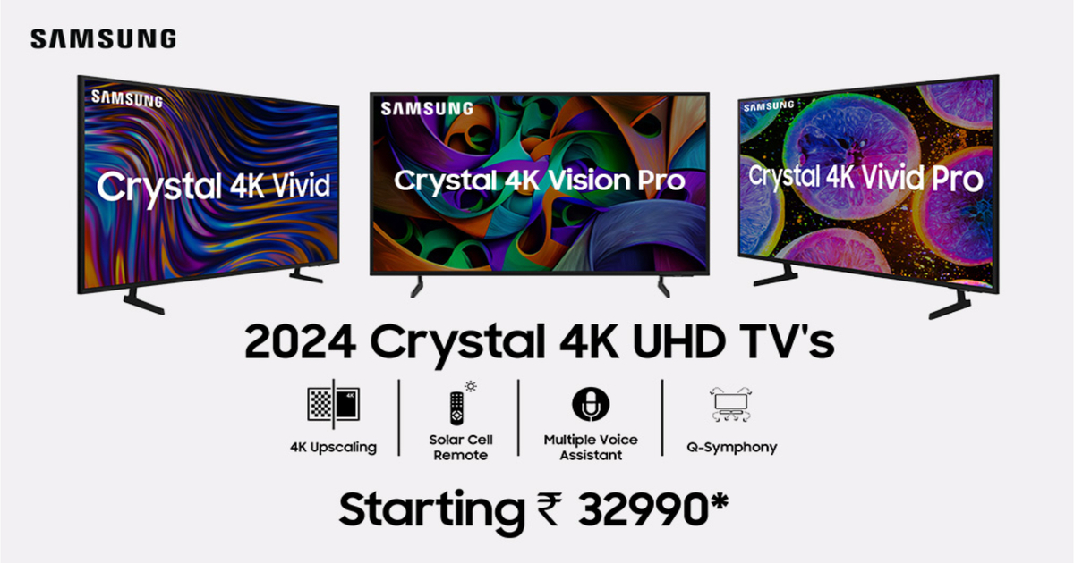 Samsung lanserar Crystal 4K TV-serien i Indien för 2024