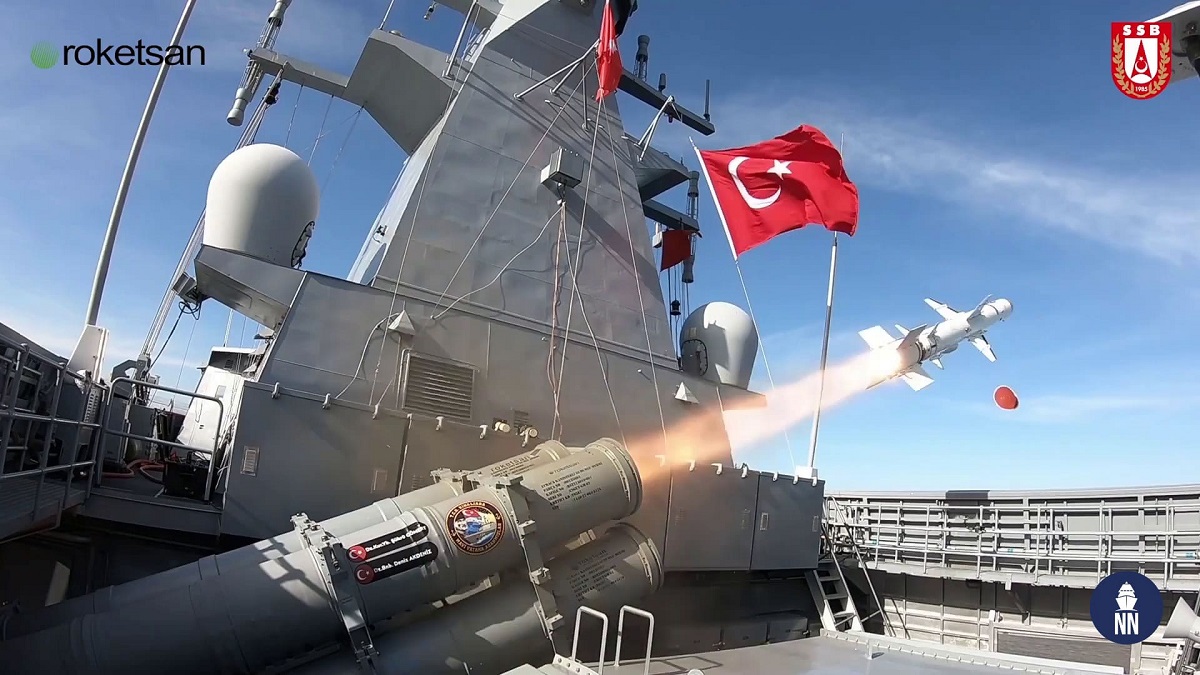 Turkiet påbörjar integrationen av ATMACA sjömålsrobotar med en maximal räckvidd på 250 kilometer på fregatter i Barbados-projektet för att ersätta USA:s Harpoon