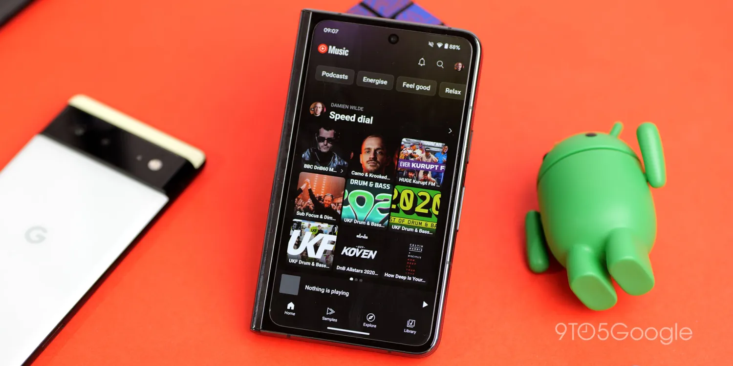 YouTube Music på den nya Google Pixel Fold: erfarenhet av att använda den