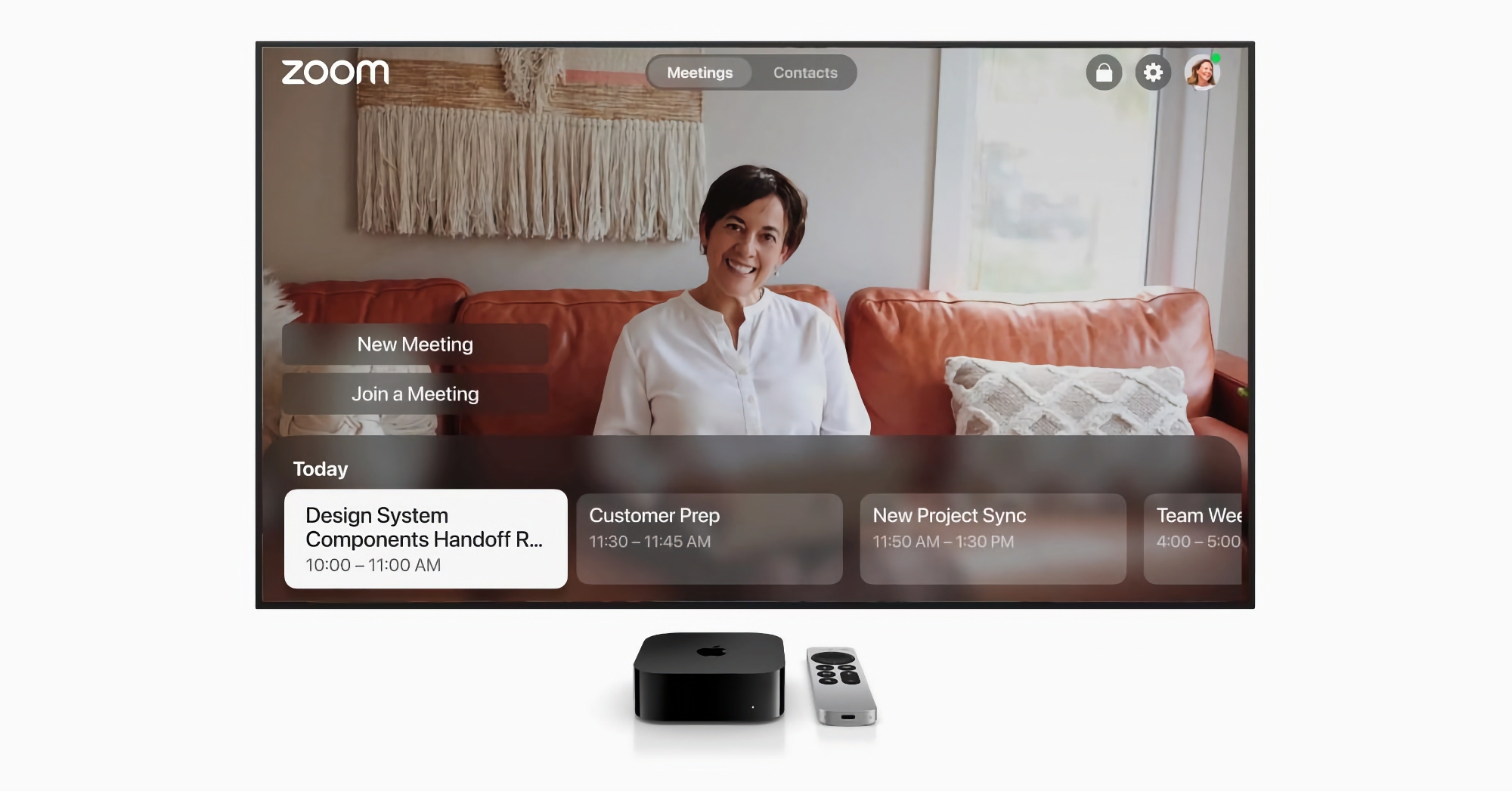 Zoom-appen med stöd för Continuity Camera är nu tillgänglig på Apple TV 4K