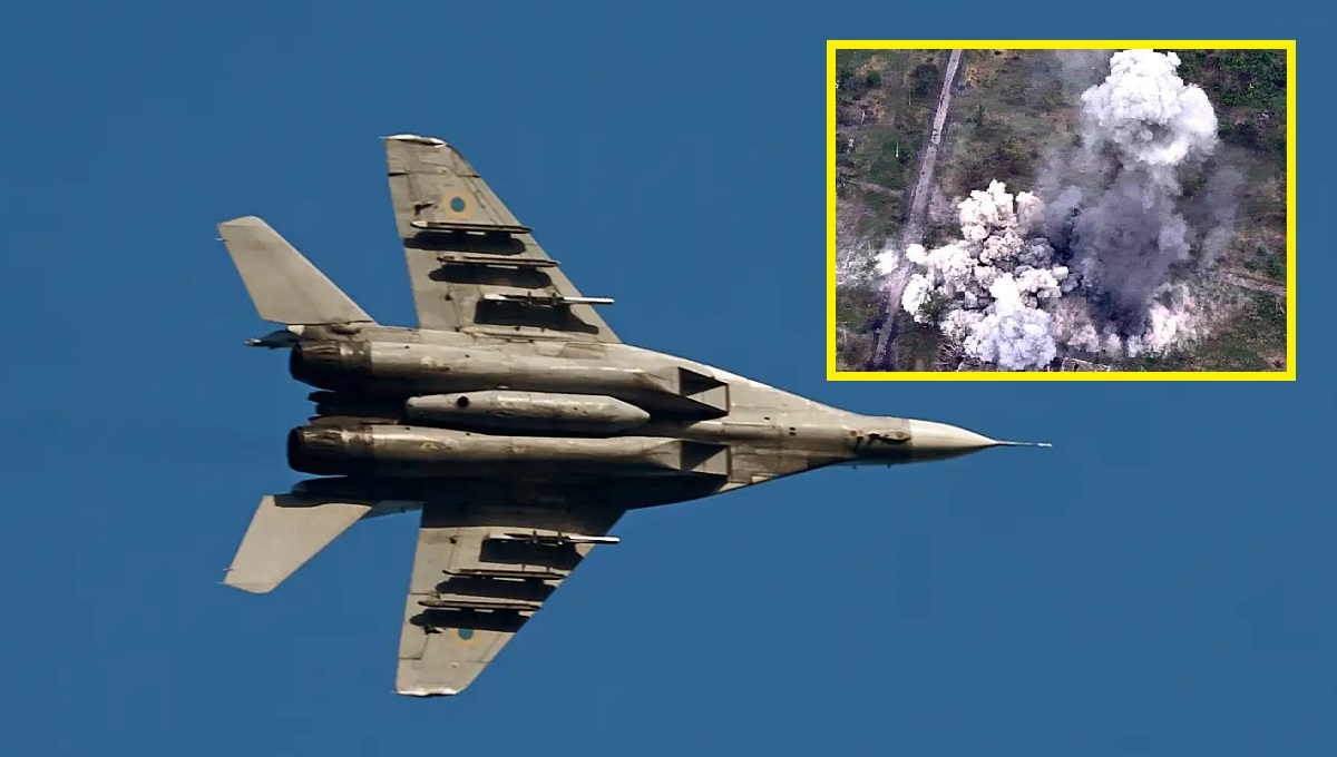 Ukrainas väpnade styrkor visar en sällsynt video där amerikanska JDAM smarta bomber används