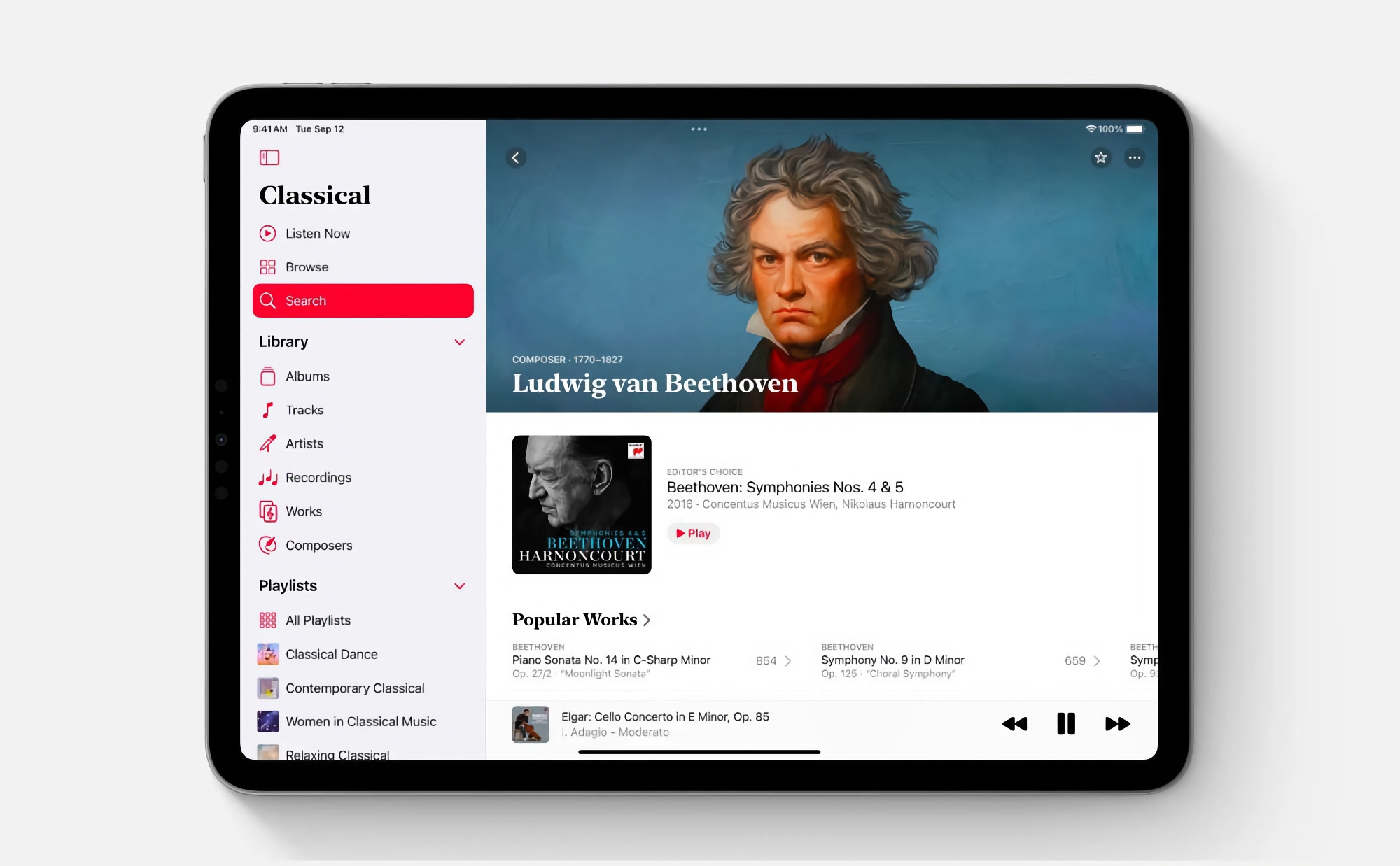Apple Music Classical-appen är nu tillgänglig för iPad